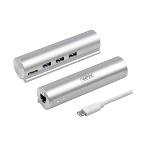 Bộ chia USB Type-C  3 cổng USB 3.0 với Lan Unitek Y-3095