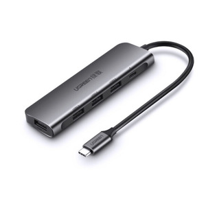 Bộ chia USB Type-C ra 4 cổng USB 3.0 hỗ trợ USB-C cấp nguồn Ugreen 50980