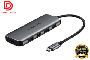 Bộ chia USB Type-C ra 4 cổng USB 3.0 hỗ trợ USB-C cấp nguồn Ugreen 50980