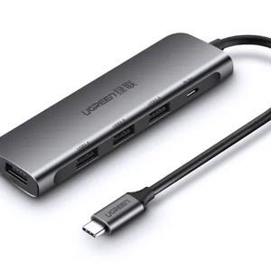 Bộ chia USB Type-C ra 4 cổng USB 3.0 hỗ trợ USB-C cấp nguồn Ugreen 50980