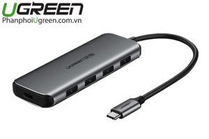 Bộ chia USB Type-C ra 4 cổng USB 3.0 hỗ trợ USB-C cấp nguồn Ugreen 50980