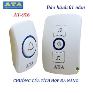 Bộ chuông cửa- 2 nút nhấn không dây đa năng ATA AT-916