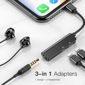 Bộ chuyển cổng Lightning sang Dual Lightning + Audio AUX 3.5mm Baseus L52