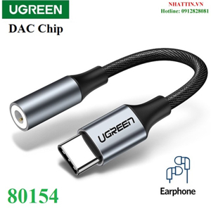 Bộ chuyển đổi âm thanh USB Type C to 3.5mm với chip DAC Ugreen 80154