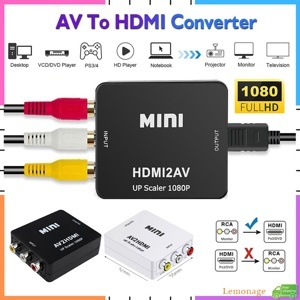 Bộ chuyển đổi AV to HDMI vỏ nhựa cao cấp - AV2HDMI