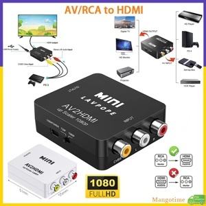 Bộ chuyển đổi AV to HDMI vỏ nhựa cao cấp - AV2HDMI