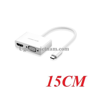 Bộ chuyển đổi có PD Power chuyển Type C ra HDMI+VGA Ugreen 50508