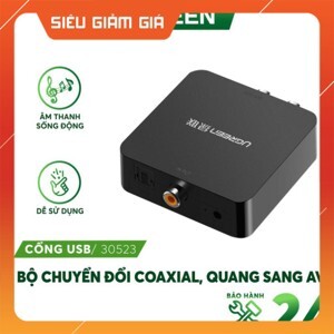 Bộ chuyển đổi Optical + Coaxial to RCA Ugreen 30908