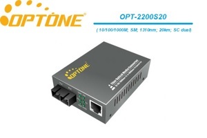 Bộ chuyển đổi quang điện 2 Sợi hãng Optone OPT-2200S20