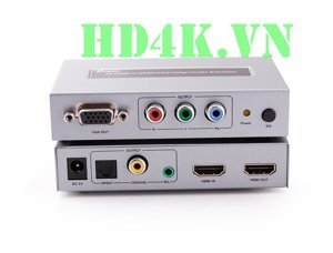 Bộ chuyển đổi tín hiệu HDMI ra HDMI+VGA+YPBPR+AUDIO 4K 3D DT-7049
