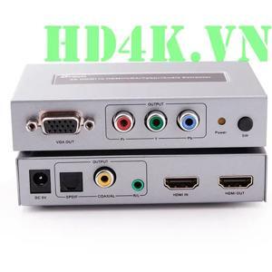 Bộ chuyển đổi tín hiệu HDMI ra HDMI+VGA+YPBPR+AUDIO 4K 3D DT-7049