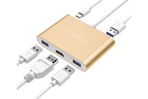 Bộ chuyển đổi type C sang 5 cổng HDMI ORICO RCH3A-GD