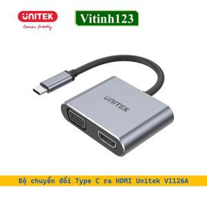 Bộ chuyển đổi USB-C sang HDMI + VGA 4K 60Hz Unitek V1126A