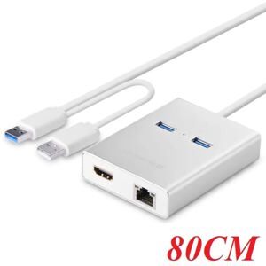 Bộ chuyển đổi USB to LAN, HDMI, 2 port USB 3.0 Ugreen 40255