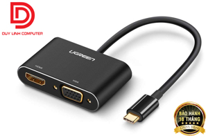 Bộ chuyển đổi USB Type-C sang HDMI+VGA Ugreen 50505