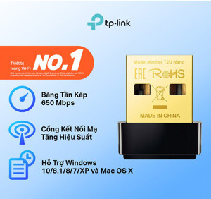 Bộ chuyển đổi USB Wifi TP-Link Archer T2U băng tần kép AC600