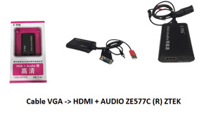 Bộ chuyển đổi VGA + Audio sang HDMI Z-TEK ZE577