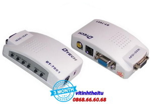 Bộ chuyển đổi VGA sang Svideo và AV Dtech DT-7001