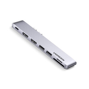 Bộ chuyển Dual Type C to 2 HDMI + USB 3.0 + đọc thẻ SD/TF Ugreen 80548