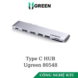 Bộ chuyển Dual Type C to 2 HDMI + USB 3.0 + đọc thẻ SD/TF Ugreen 80548