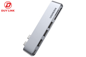 Bộ chuyển Dual Type C to HDMI+USB 3.0+ Card Reader + Type C Ugreen 80856