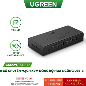 Bộ chuyển mạch 8 máy tính dùng chung 1 bộ phím chuột Ugreen 60102