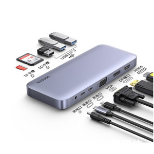 Bộ chuyển Type C to HDMI + VGA + DP + USB 3.0 + Card Reader + Type C Ugreen 70305