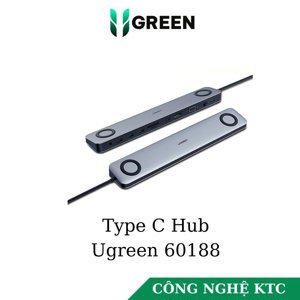 Bộ chuyển USB Type C to HDMI VGA USB 3.0 LAN 1Gbps Card Reader 3.5mm Ugreen 60188