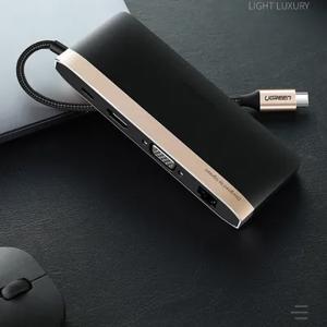 Bộ chuyển USB Type C to HDMI +VGA +USB 3.0+ LAN 1Gbps+ Card Reader  Ugreen 50988