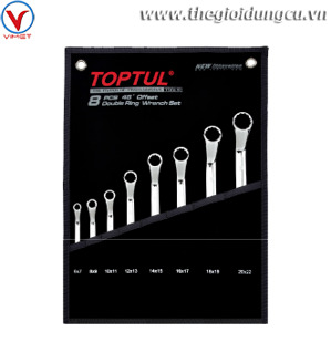 Bộ cờ lê 2 đầu vòng Toptul GPAH0803 45 độ 8 món (6-22mm)