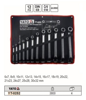 Bộ cờ lê điều 6-32mm 12 chi tiết Yato YT-0252