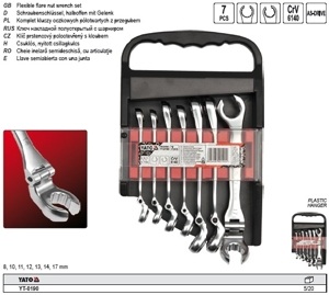 Bộ cờ lê mở đai ốc 2 đầu loe tự lắc 8 - 17mm 7 chi tiết Yato YT-019