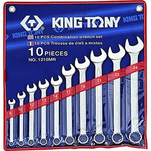 bộ cờ lê vòng miệng 10 cái hệ mét Kingtony 1210MR, 8-24mm
