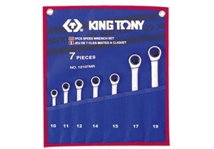 Bộ cờ lê vòng miệng 7 cái hệ mét Kingtony 12107MR - 10-19mm