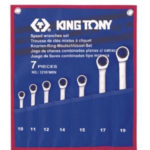 Bộ cờ lê vòng miệng 7 cái hệ mét Kingtony 12107MRN, 10-19mm