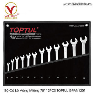 Bộ cờ lê vòng miệng 75 độ mờ 12 món Toptul GPAN1201