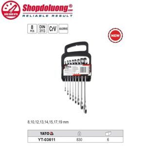 Bộ cờ lê vòng miệng 8 chi tiết 8-19mm Yato YT-03611