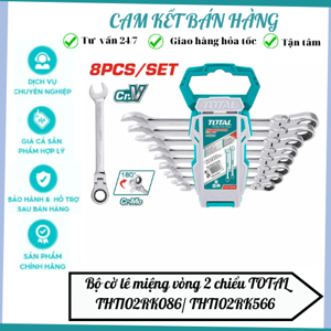 Bộ cờ lê vòng miệng 8 chi tiết Total THT102RK086, 8-19mm