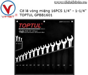 Bộ cờ lê vòng miệng bóng 16 món Toptul GPBB1601