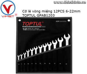 Bộ cờ lê vòng miệng bóng Toptul GPAB1203, 12 món