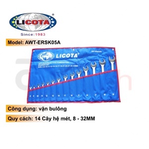 Bộ cờ lê vòng miệng Licota AWT-ERSK05A (8-32mm)