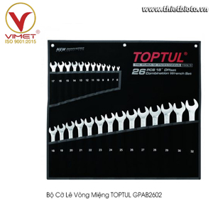 Bộ cờ lê vòng miệng mờ 26 món Toptul GPAB2602