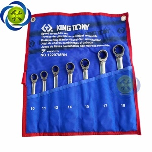 Bộ cờ lê vòng miệng tự động 7 chi tiết có khóa gạt Kingtony 12207MRN (10-19mm)