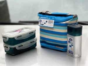 Bộ cơm hộp Lock&Lock Lunch Box Set Triangle pattern Bag HPL758S3AR