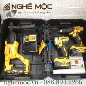 Bộ combo máy khoan bê tông  máy khoan bắt vít pin 20V Dewalt DCK372M2T