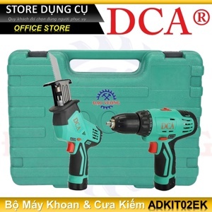 Bộ combo máy khoan và máy cưa kiếm dùng pin DCA ADKIT02EK