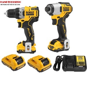 Bộ combo máy khoan vặn vít pin 12V Dewalt DCK28701D2