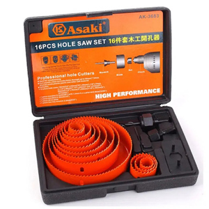 Bộ công cụ khoét lỗ gỗ và thạch cao Asaki AK-3683