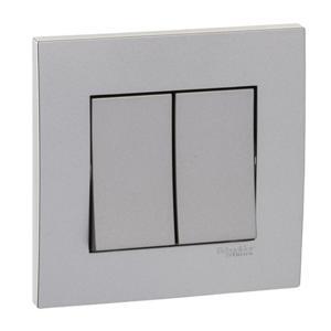 Bộ công tắc đôi 1 chiều Zencelo Schneider KB32_1_AS_G19