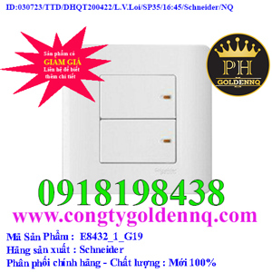 Bộ công tắc đôi 1 chiều Zencelo Schneider E8432_1_G19